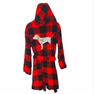 Pink by Victoria’s Secret Red & Black Plaid Hooded Robe Size XS